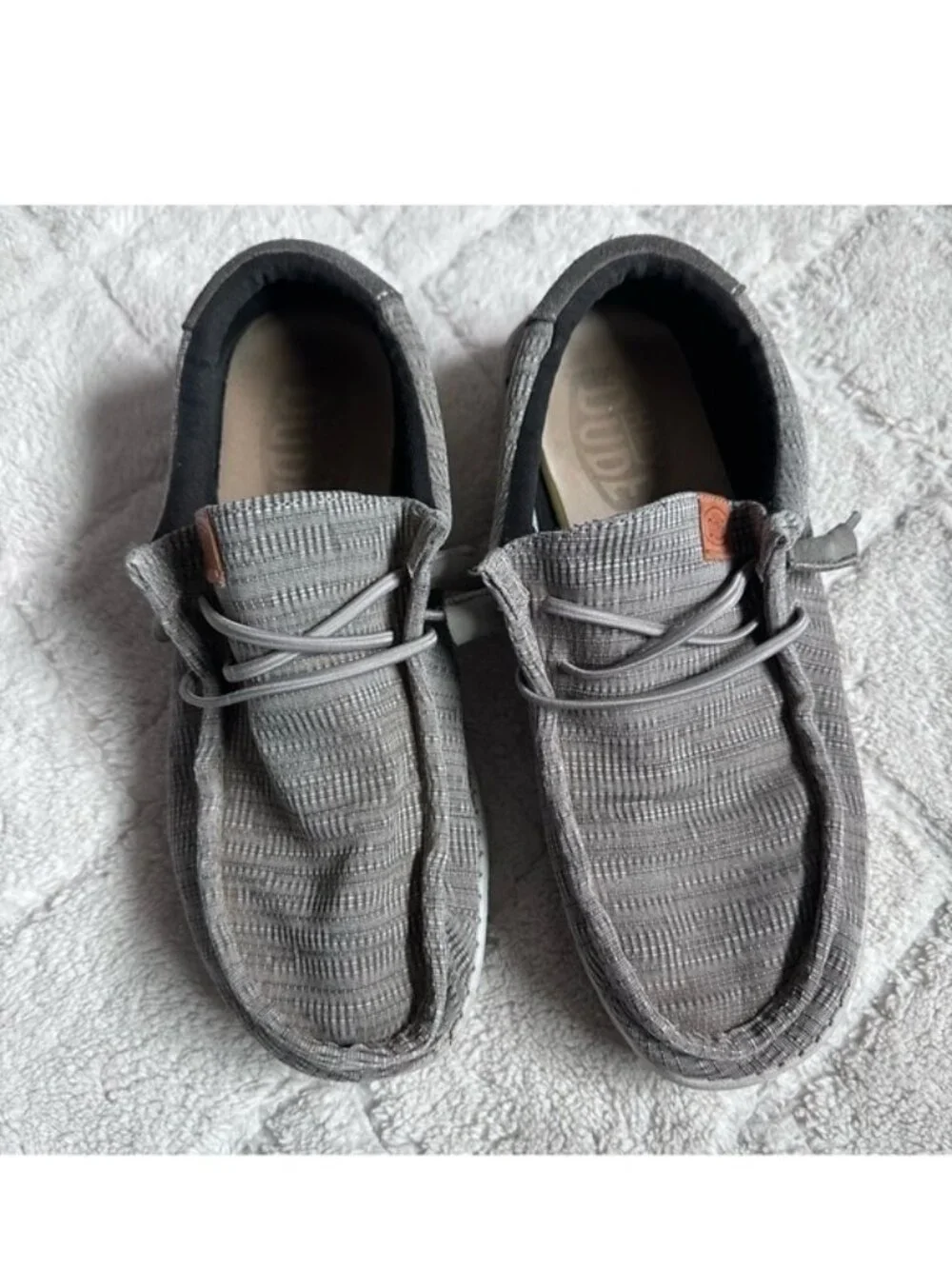 Hey Dude | Grey Wally Grid Slip on Shoes | Size 9
